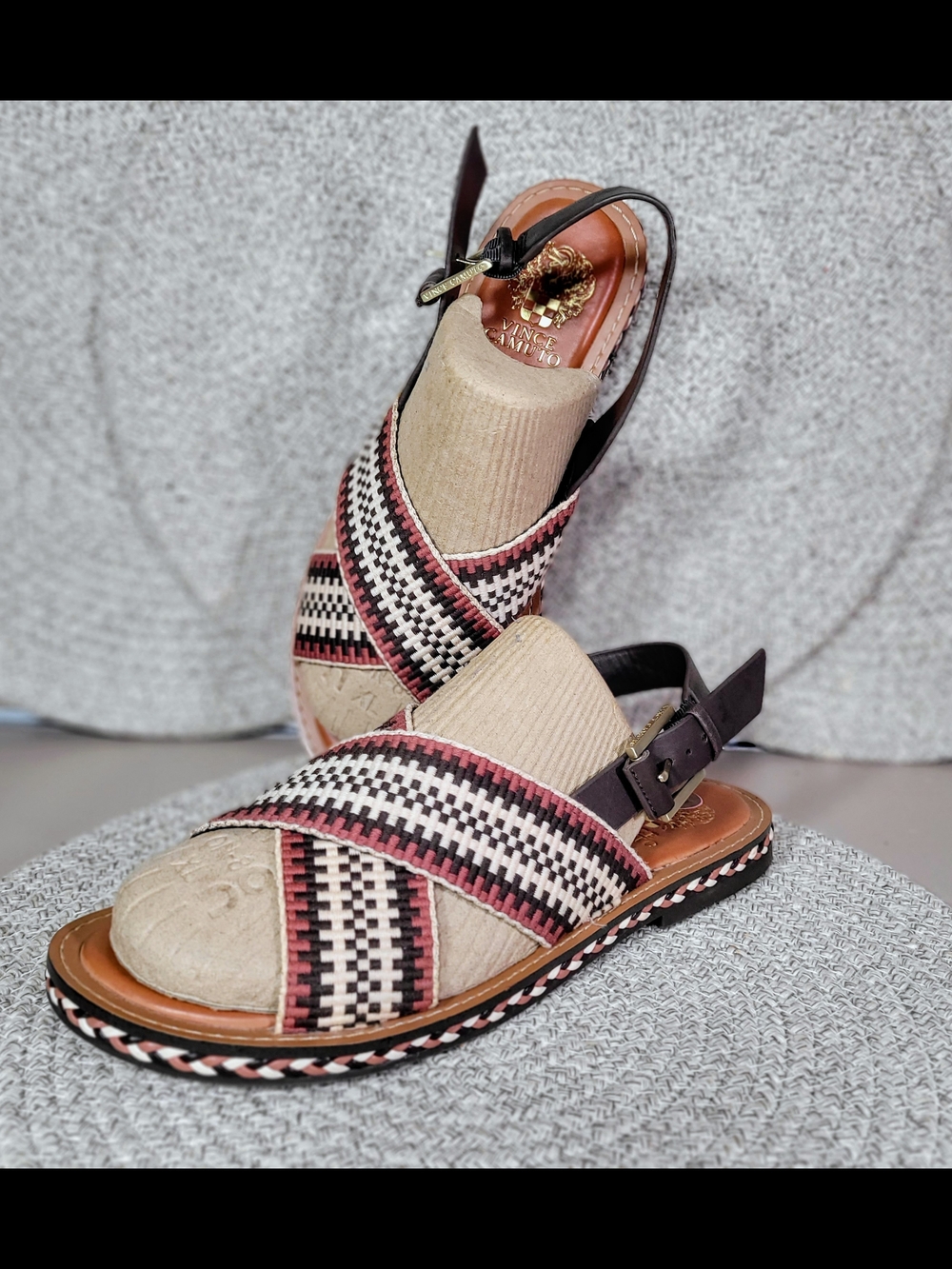 Vince Camuto Woven Crisscross Slingback Sandals - Size 10